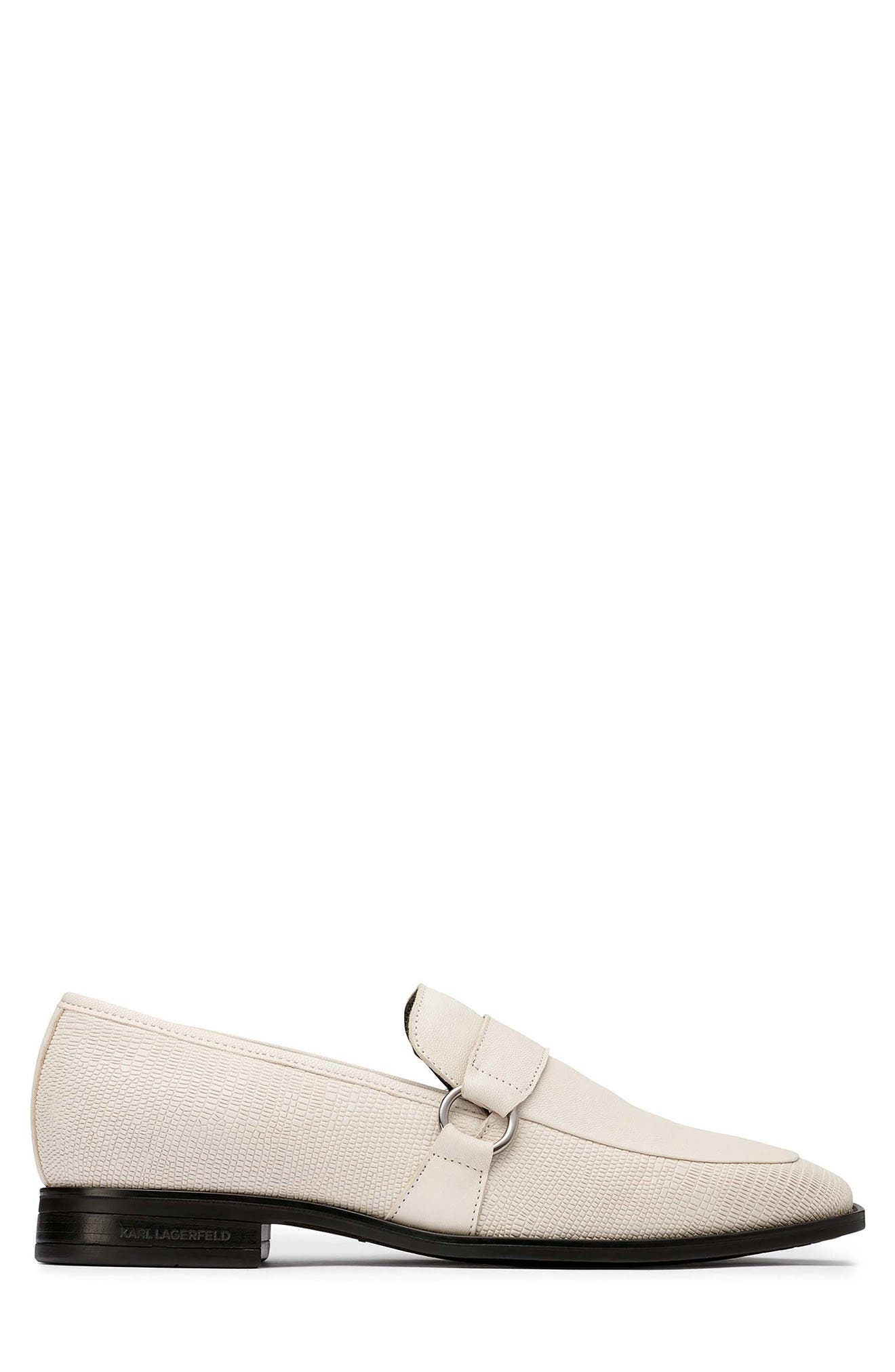 Embossed Leather Bit Loafer, Alternate, color, LIGHT GREY