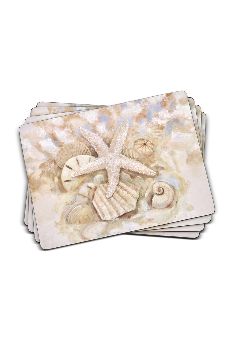 Beach Prize Set of 4 Cork Back Placemats, Main, color, Multi