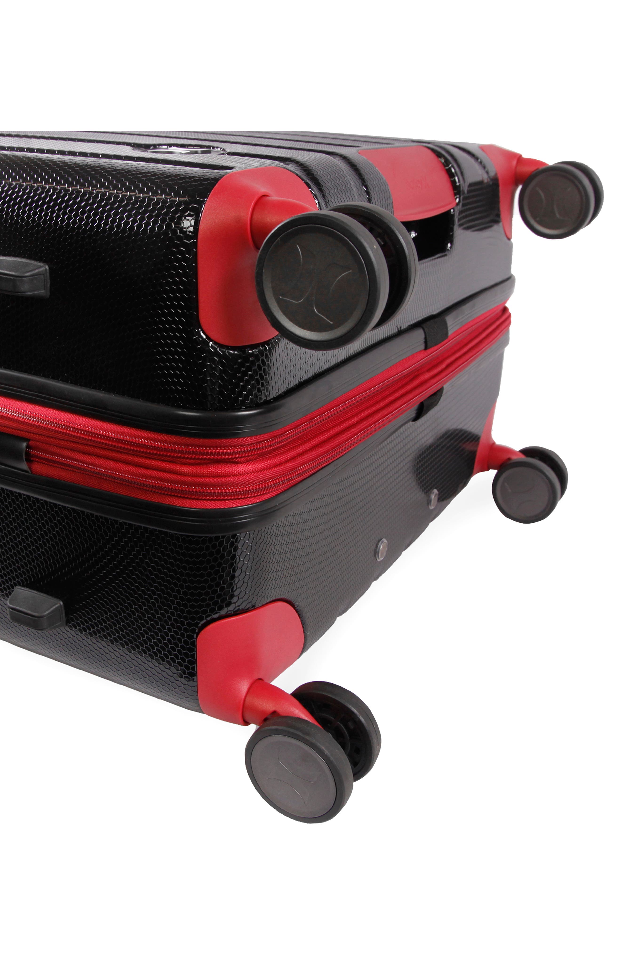 Hurley Swiper 21" Hardshell Spinner Suitcase, Alternate, color, Black/ Red