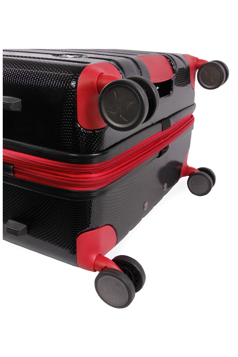 Swiper 21" Hardshell Spinner Suitcase, Alternate, color, BLACK/ RED