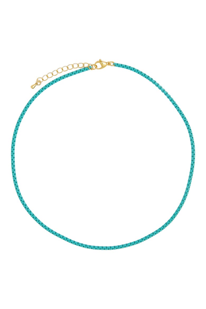 Pauli Box Chain Necklace, Main, color, TURQUOISE