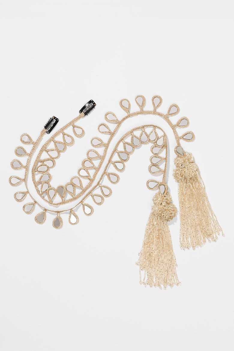 Mirror Tassel Gold Braid Chain - Set of 2, Alternate, color, Gold