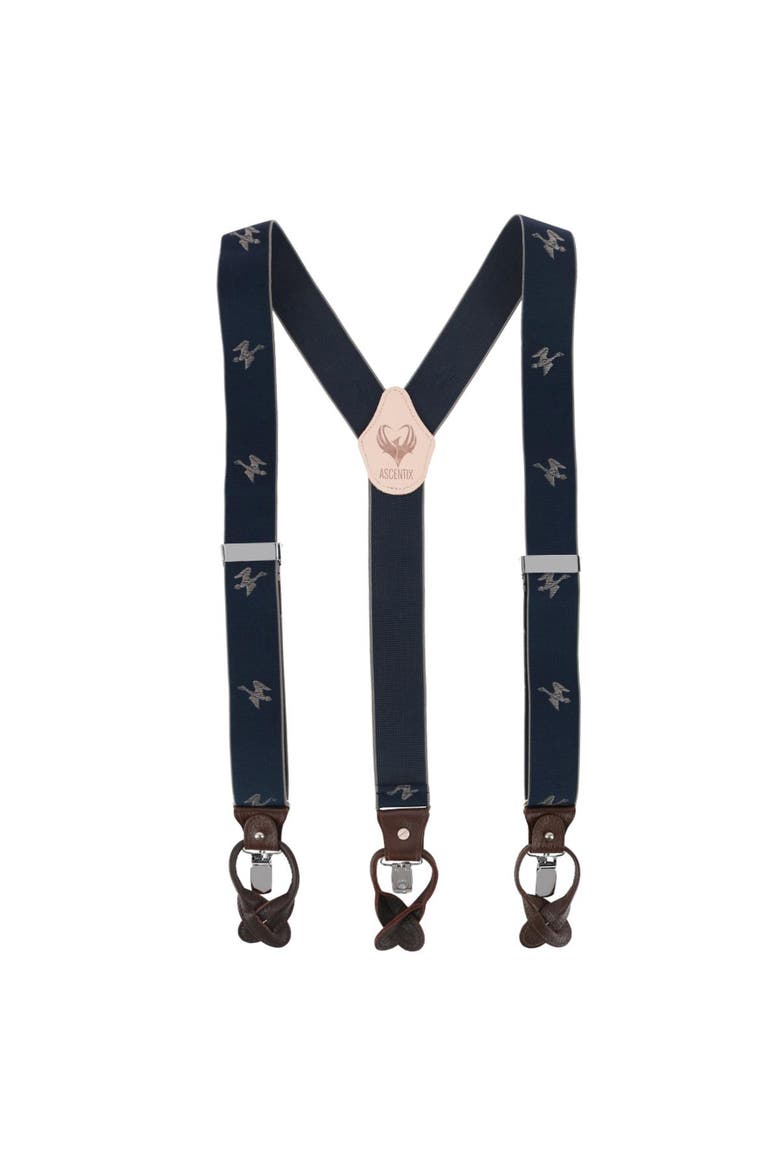 Men's Flying Duck Convertible Clip End Suspenders, Main, color, Navy