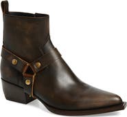 Golden Goose Debbie Distressed Leather Harness Boot