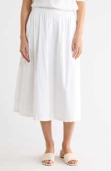 Caslon® Linen Blend Pull-On Skirt