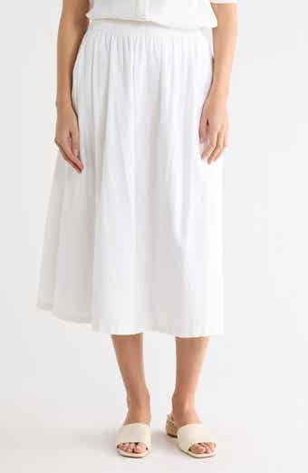 Caslon® Linen Blend Pull-On Skirt