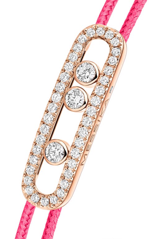 Messika Care Pavé Diamond Friendship Bracelet In Pink