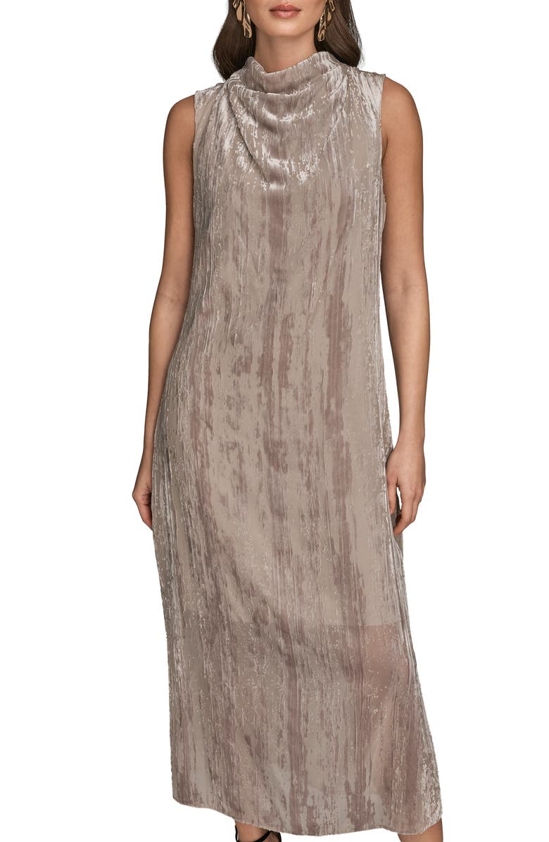 Donna Karan New York Burnout Sleeveless A-Line Maxi Dress, Alternate, color, Vapor