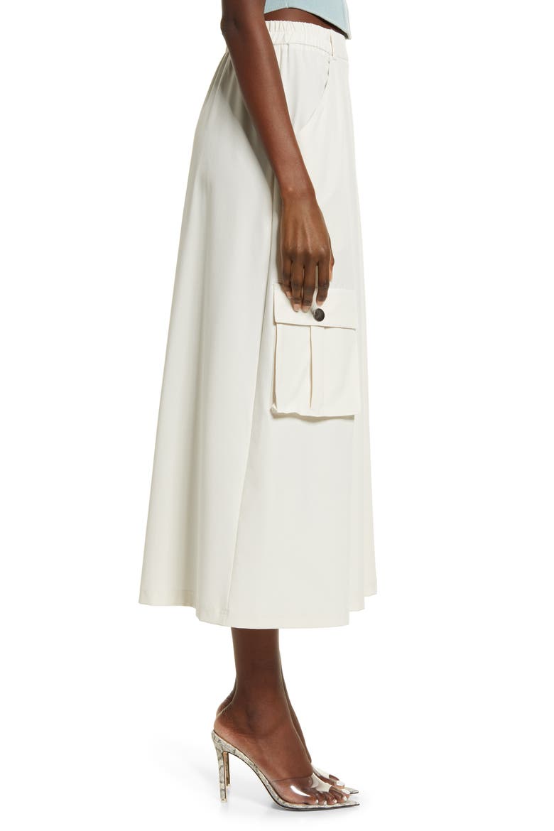 Cargo Midi Skirt, Alternate, color, IVORY DOVE