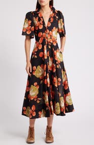THE GREAT. The Bridge Floral Print Dress