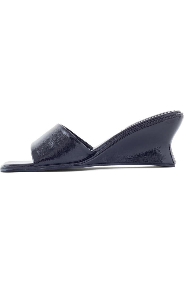 Therapy Australia Lafayette Square-Toe Wedge Slide Sandal, Alternate, color, Black Crinkled Patent Pu
