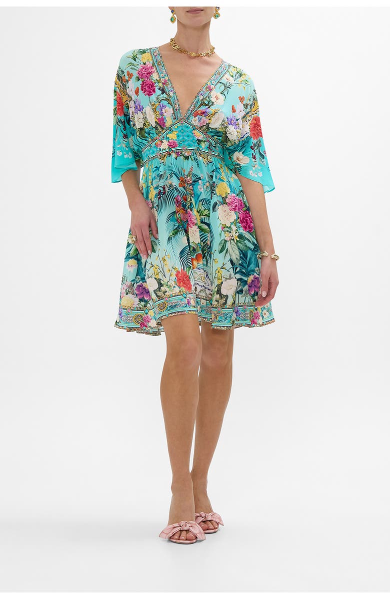 Camilla Short Waisted Dress Gardens Of Queluz, Main, color, 