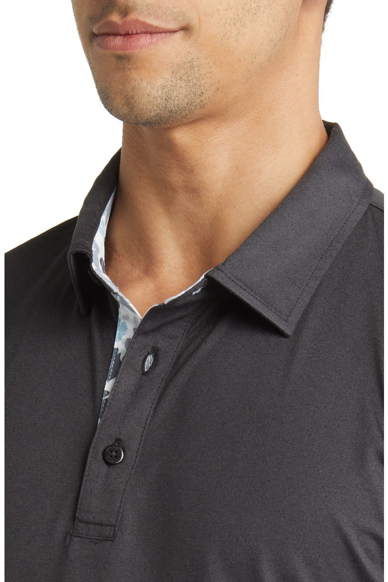 James Solid Stretch Golf Polo, Alternate, color, BLACK HEATHER
