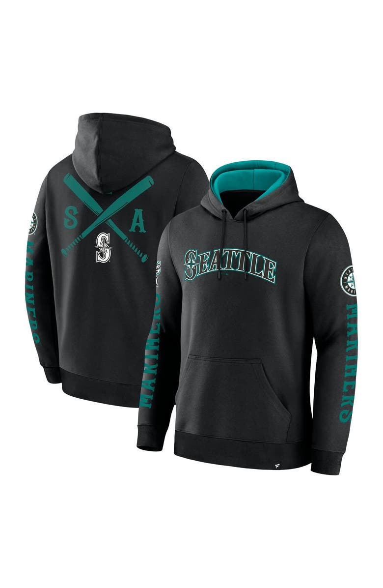 FANATICS Men's Fanatics  Black Seattle Mariners Big City Legacy Fleece Pullover Hoodie, Main, color, 