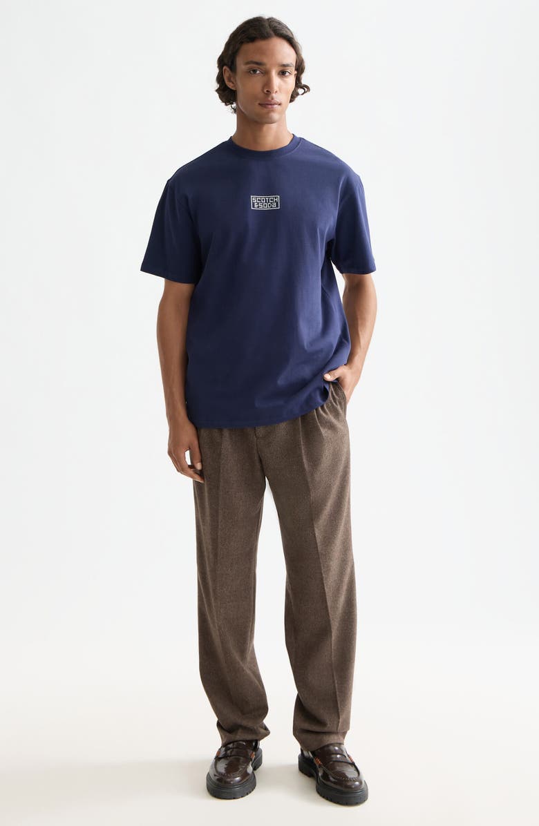 Scotch & Soda Scenic Cross Stitch Embroidered Cotton Graphic T-Shirt, Alternate, color, Peacoat