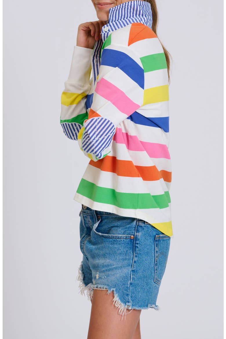 Summer Stripe Cotton Rugby Sweatshirt, Alternate, color, BRIGHT STRIPE