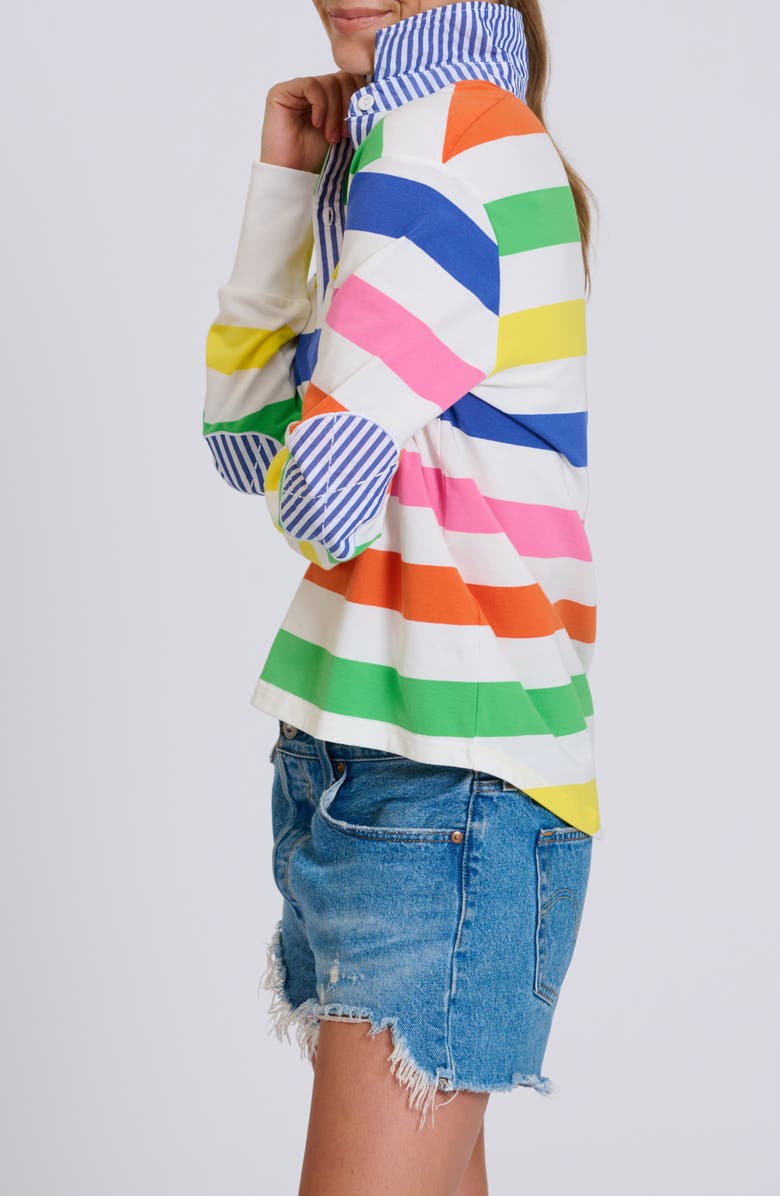 SHIRTY Summer Stripe Cotton Rugby Sweatshirt, Alternate, color, Bright Stripe