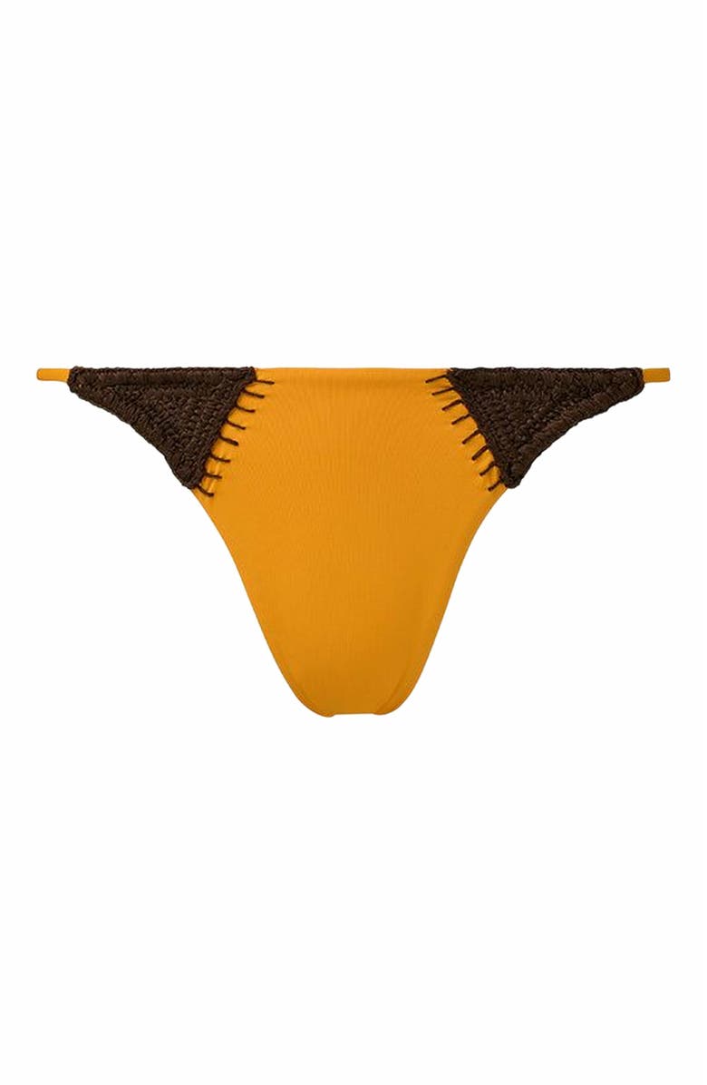 WeWoreWhat Crochet Combo Tie Bottom, Main, color, Mahogany/Orng