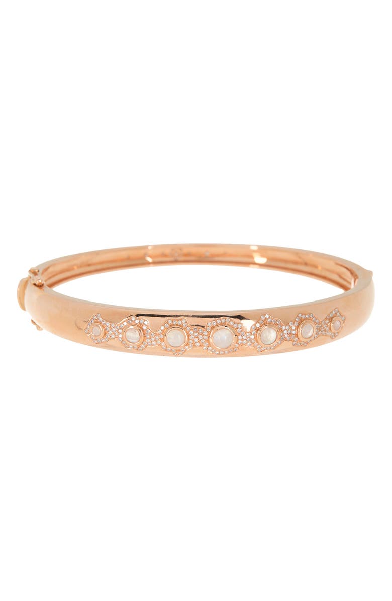Meira T Moonstone Diamond Bangle Bracelet - 0.41 ctw., Main, color, 