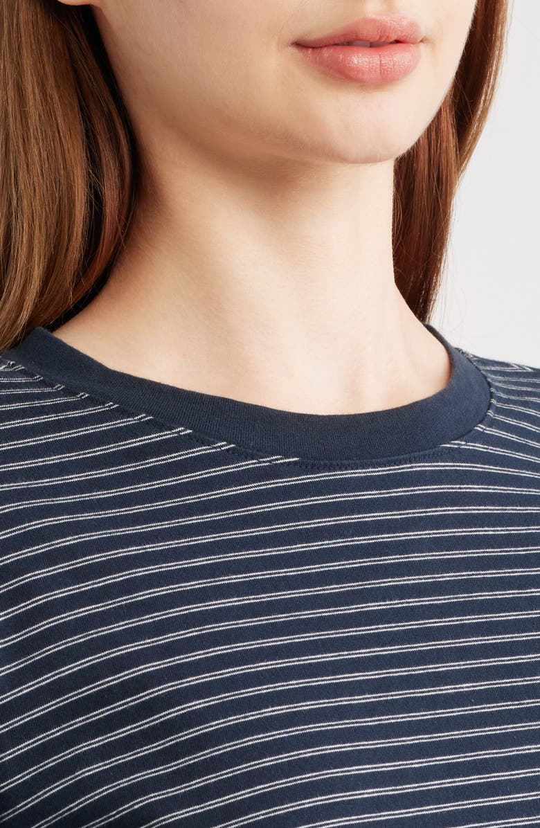 rag & bone Kelly Stripe Boxy T-Shirt, Alternate, color, Navy
