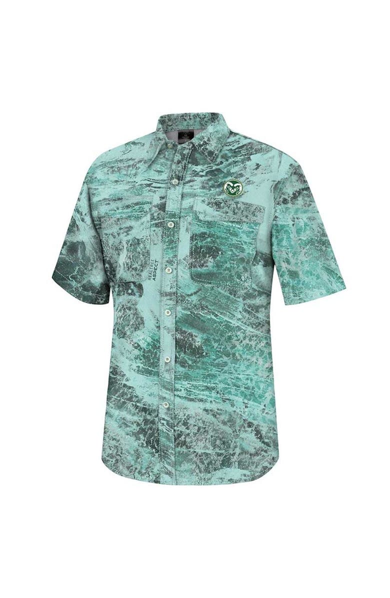 COLOSSEUM Men
s Colosseum Green Colorado State Rams Realtree Aspect Charter Full-Button Fishing Shirt, Alternate, color, Green