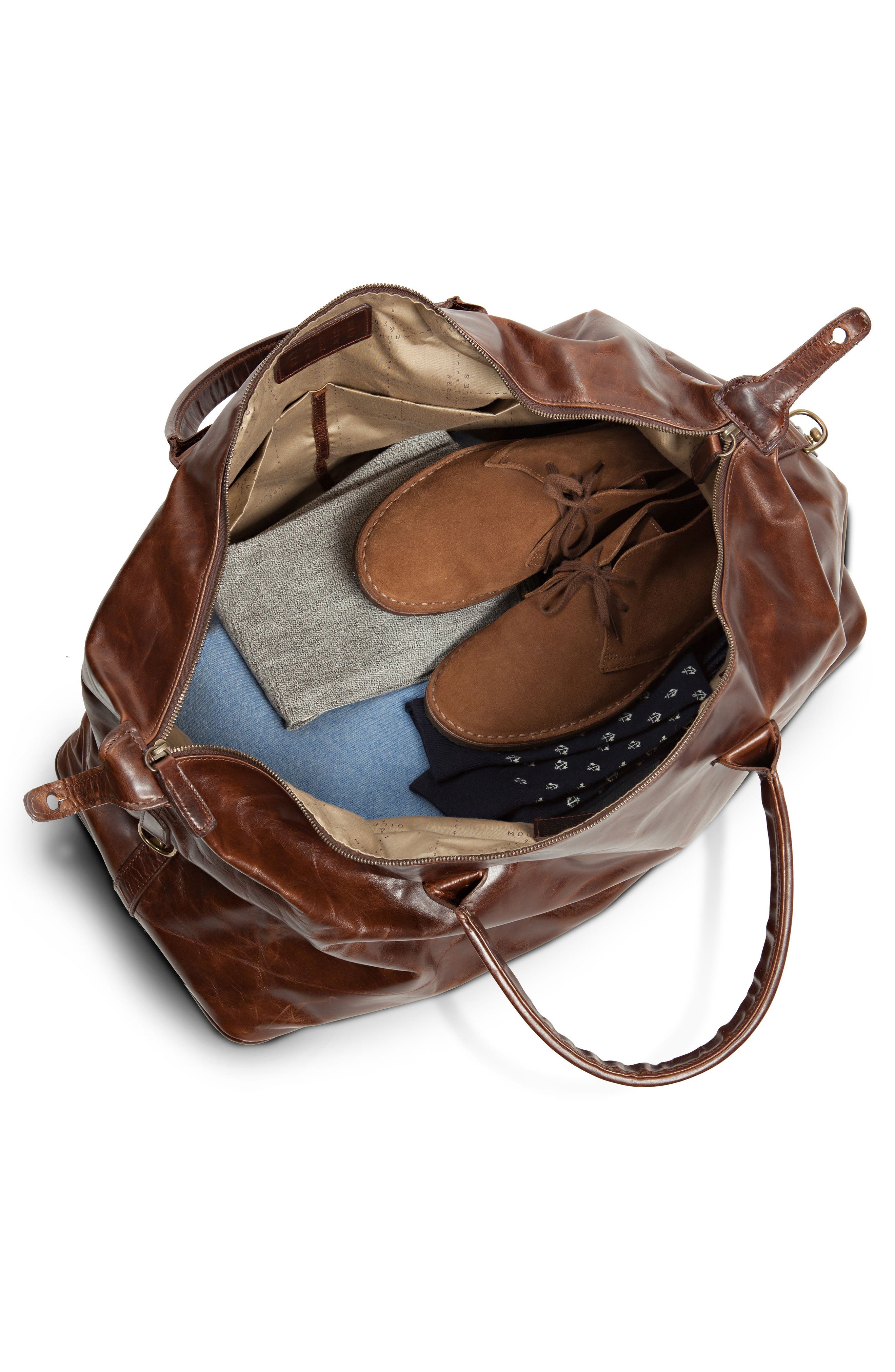Benedict Leather Duffle Bag, Alternate, color, BROMPTON BROWN