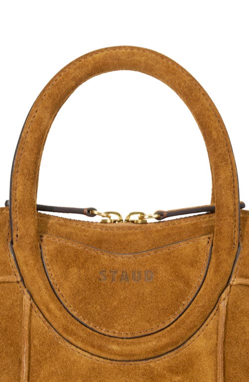 Staud Mini Naomi Suede Satchel In Brown