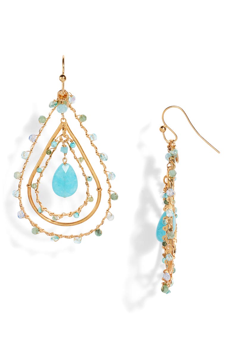 Orphee Teardrop Earrings, Main, color, LIGHT BLUE MIX