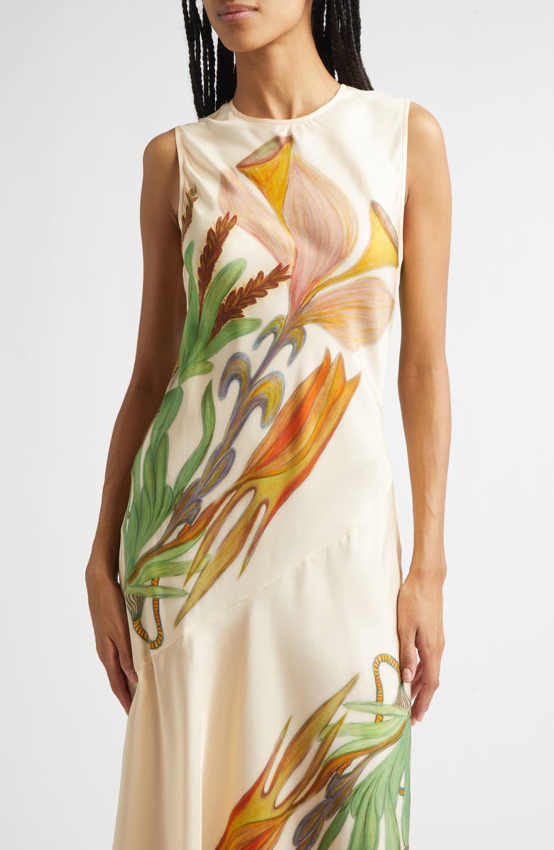 Ulla Johnson Gaea Botanical Silk Midi Dress, Alternate, color, Inner Nature