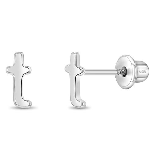 In Season Jewelry Polished Initial Letters Earrings in Letter T at Nordstrom