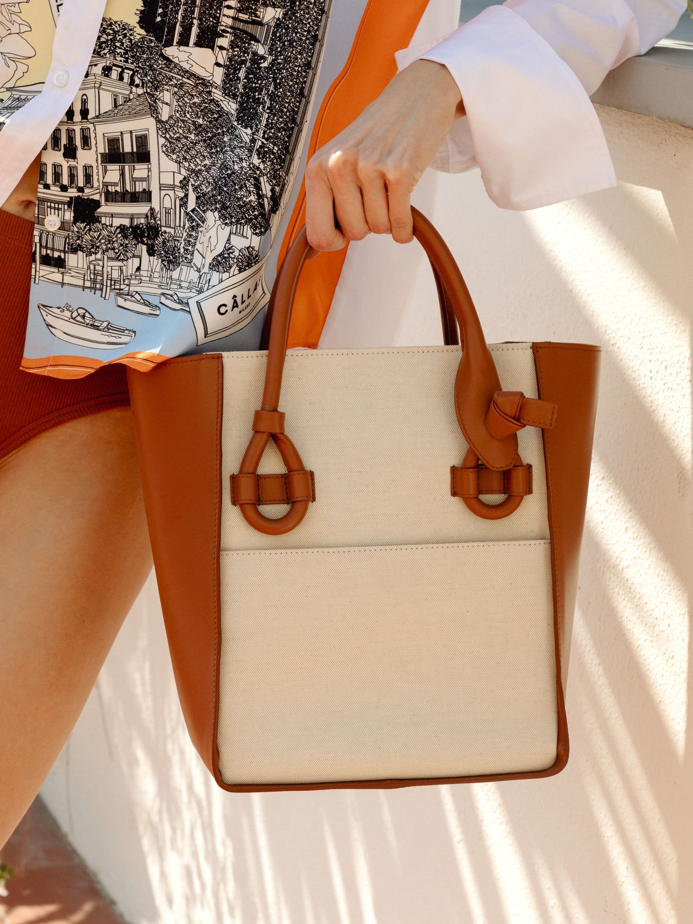 North / South Tote Bag Canvas, Alternate, color, Brandy