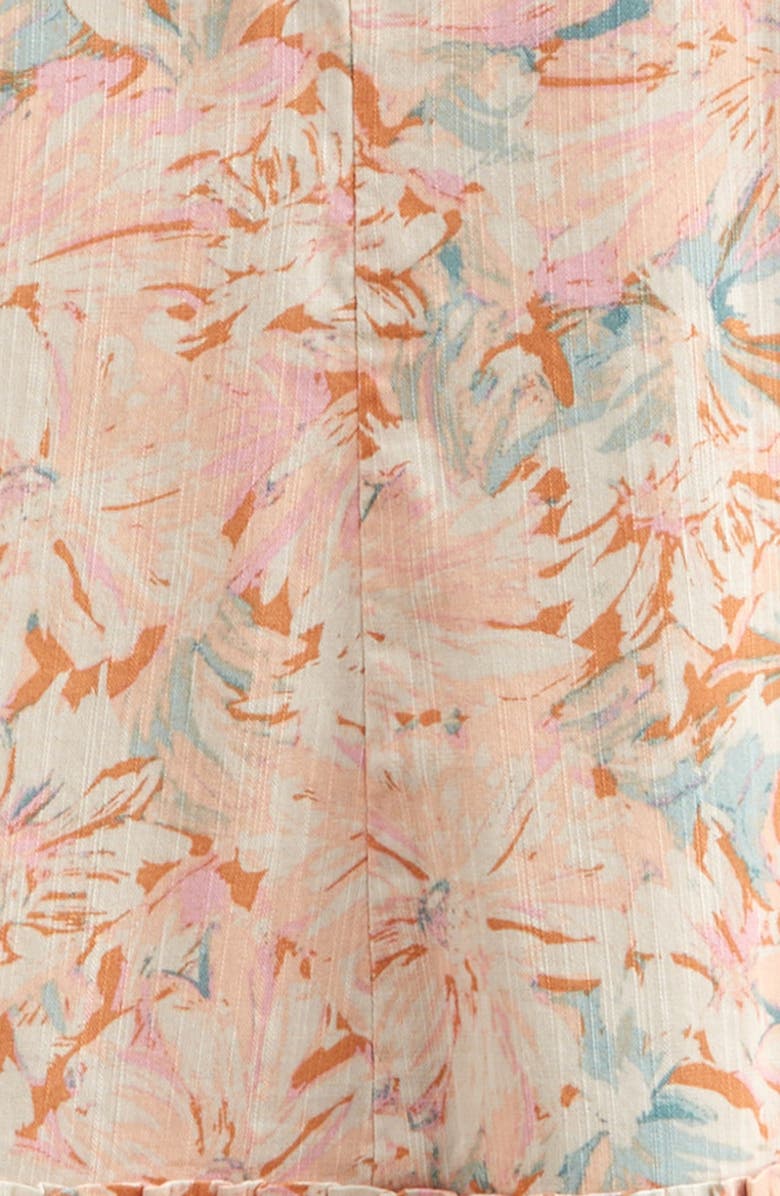 Treasure & Bond Kids' Floral Print Swing Dress, Alternate, color, Tan- Pink Estes Bloom