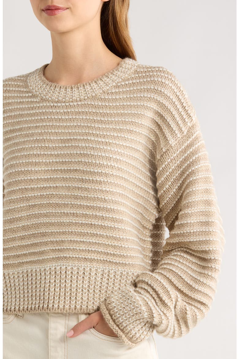 Chunky Stripe Sweater, Alternate, color, NATURAL IVORY