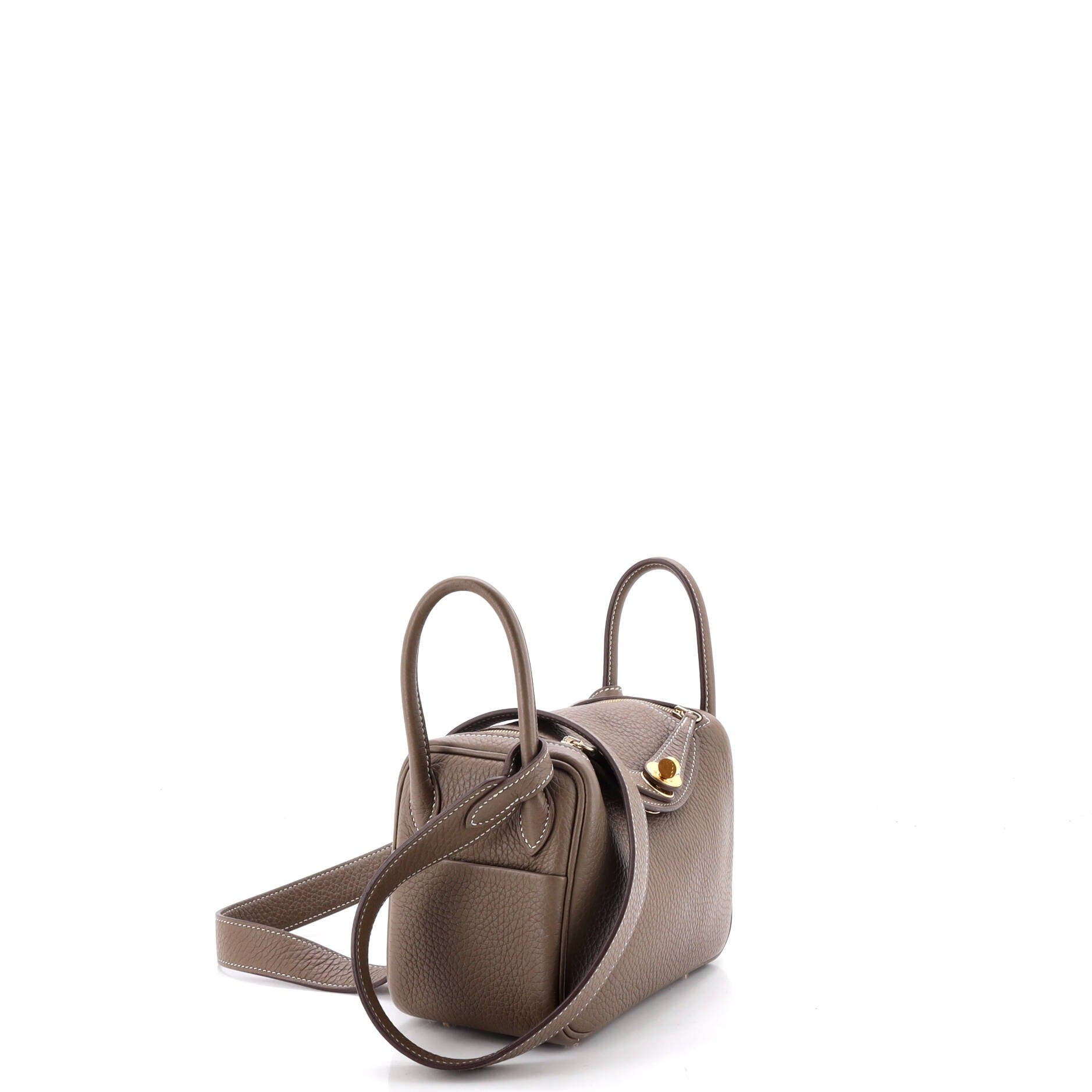 Pre-Owned Hermes Lindy Bag Clemence Mini, Alternate, color, Etoupe