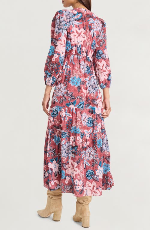 The Good Journey Floral Long Sleeve Empire Waist Tiered Maxi Dress In Multi