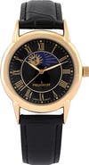 Peugeot Sun-Moon Vintage Leather Strap Watch - 40MM