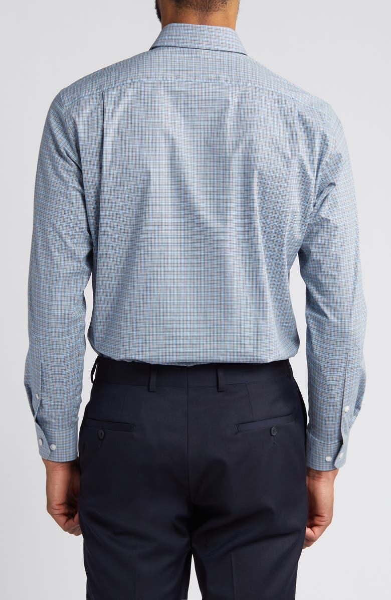 Nordstrom Carmello Trim Fit Tech-Smart CoolMax<sup>®</sup> Check Dress Shirt, Alternate, color,