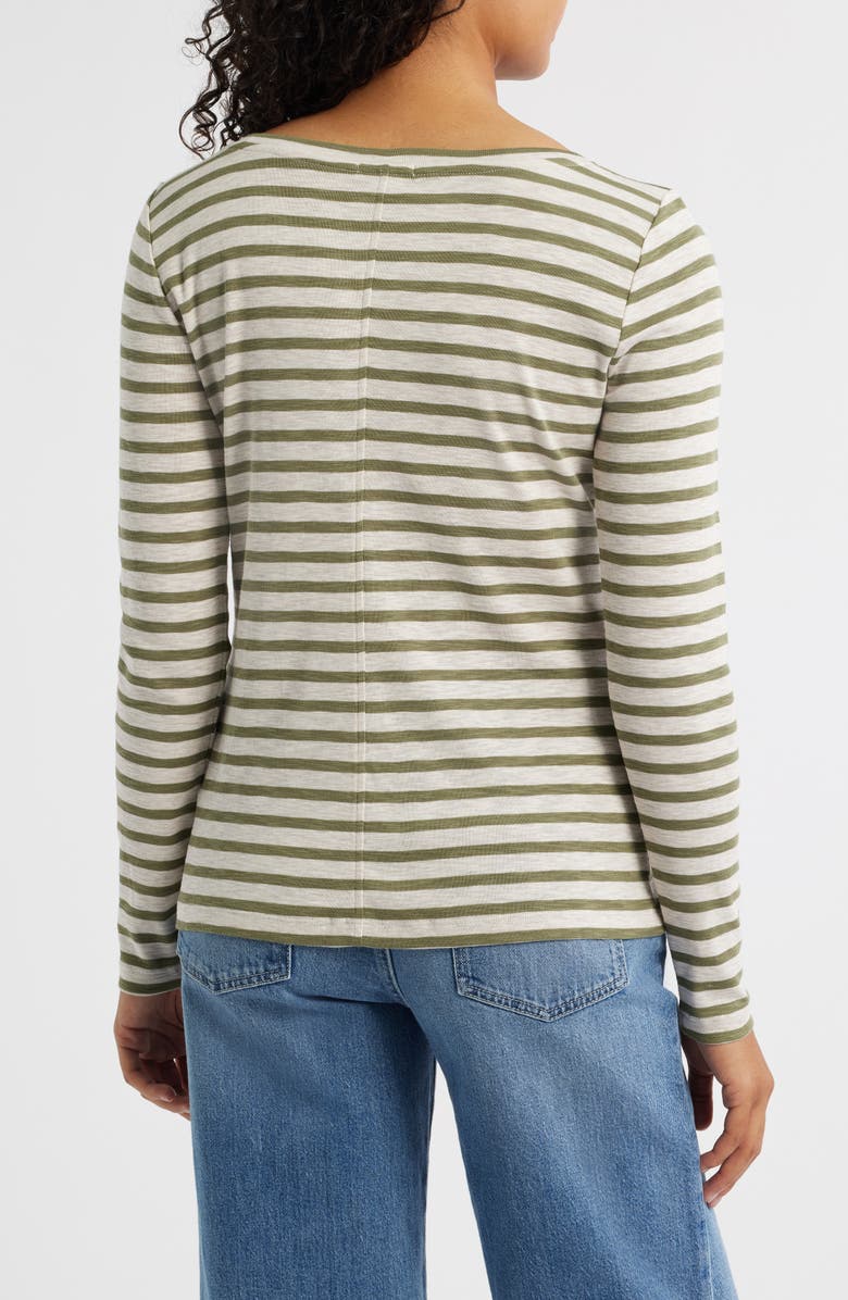 NZT by NIC+ZOE Stripe Cotton Blend T-Shirt, Alternate, color, Green Multi