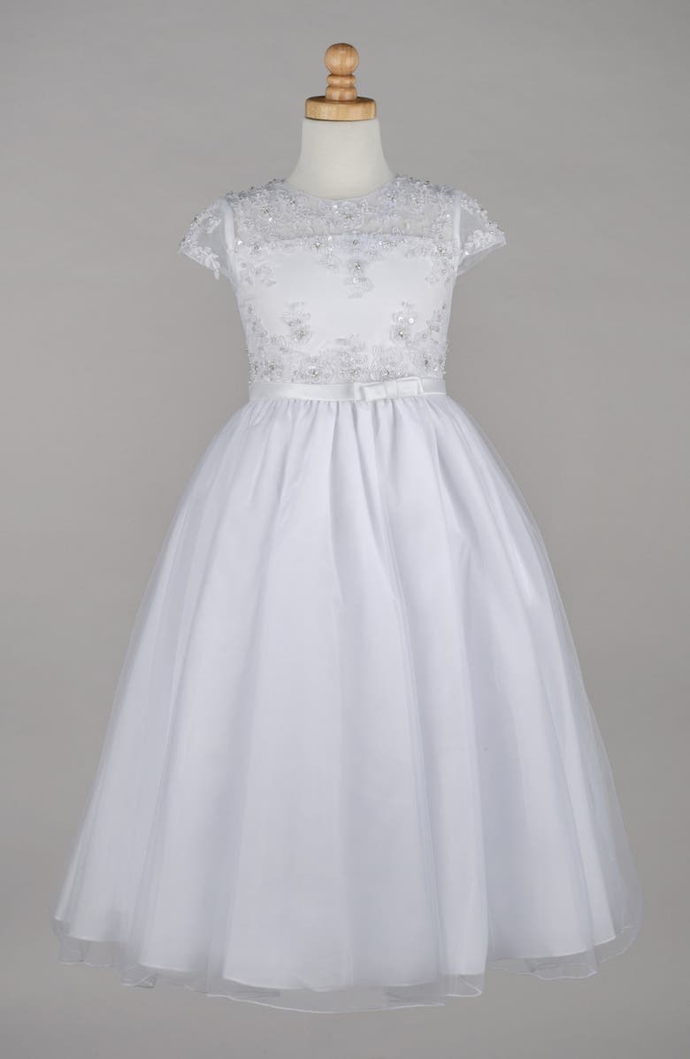 Lauren Marie Beaded Lace Bodice First Communion Dress, Alternate, color, 