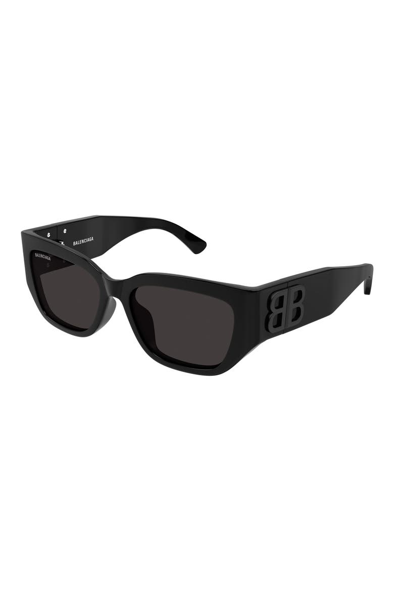 56mm Cat Eye Sunglasses, Alternate, color, BLACK