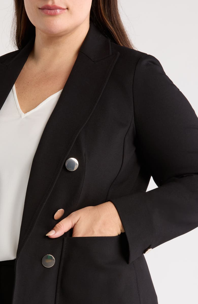 Anne Klein Faux Double Breasted Jacket, Alternate, color, Anne Black