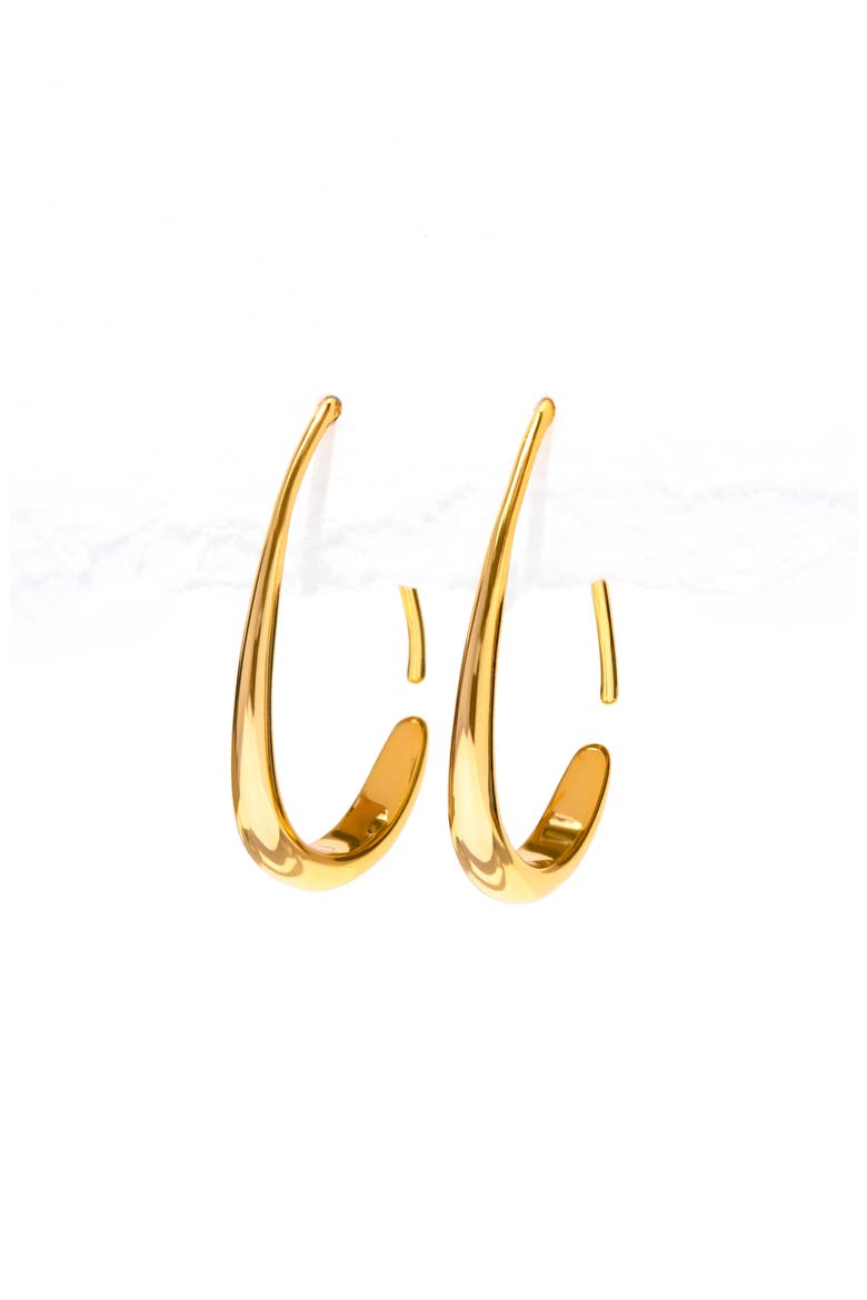 Teardrop Hoop Earrings, Alternate, color, GOLD