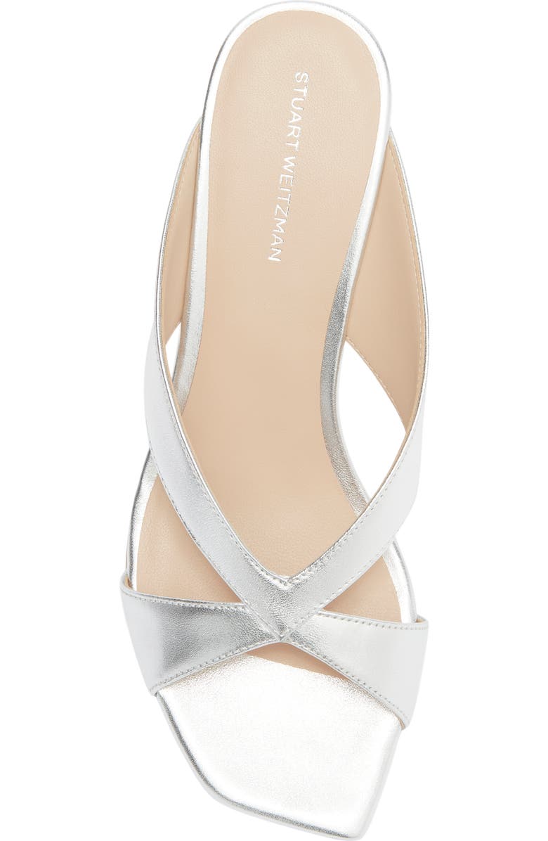 Stuart Weitzman Miami Wedge Slide Sandal, Alternate, color, Silver