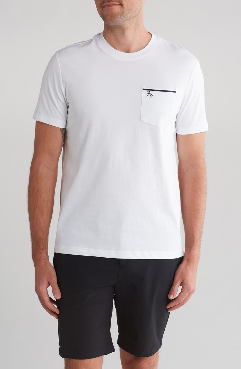 Original Penguin Earl Tipped Pocket T-Shirt, Main, color, Bright White