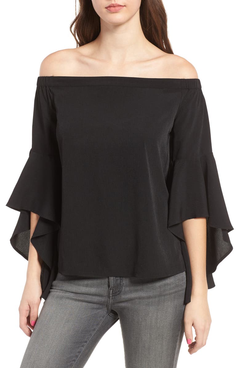 Chelsea28 Bell Sleeve Off the Shoulder Top, Main, color, 