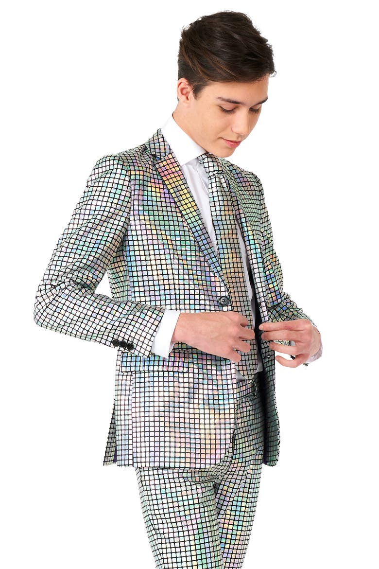 Kids' Mirror Patch Two-Piece Suit & Tie, Alternate, color, MISCELLANEOUS