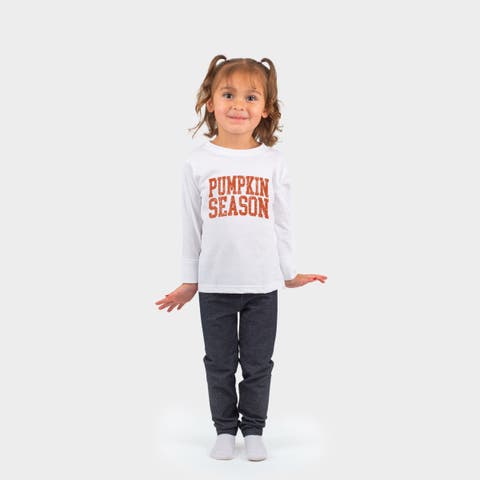 Pumpkin Season Varsity Stacked Toddler Long Sleeve Graphic Tee