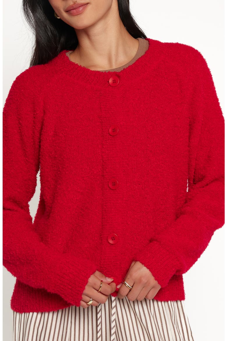 Finley Cropped Cardigan, Alternate, color, RED