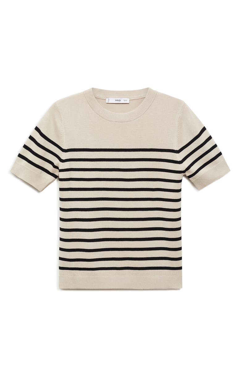 MANGO Short Sleeve Sweater, Alternate, color, Medium Brown