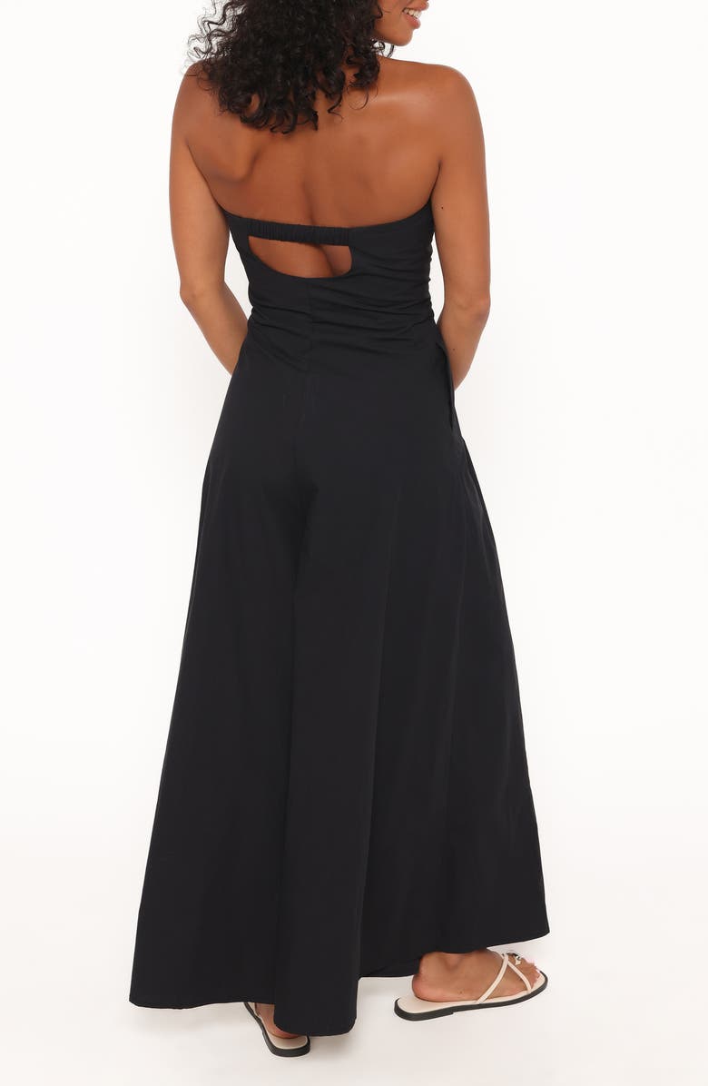 Petal & Pup Wren Strapless Wide Leg Jumpsuit, Alternate, color, Black